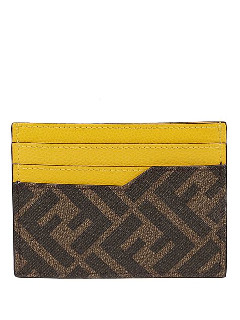 fendi logo card case|Fendi leather card holder.